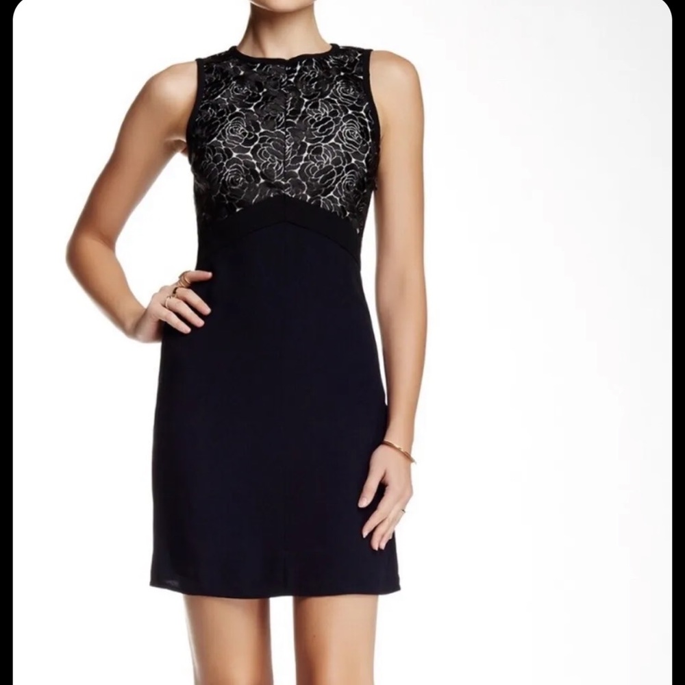 A.L.C Varney Dress Black and Navy Floral Bodice size 6